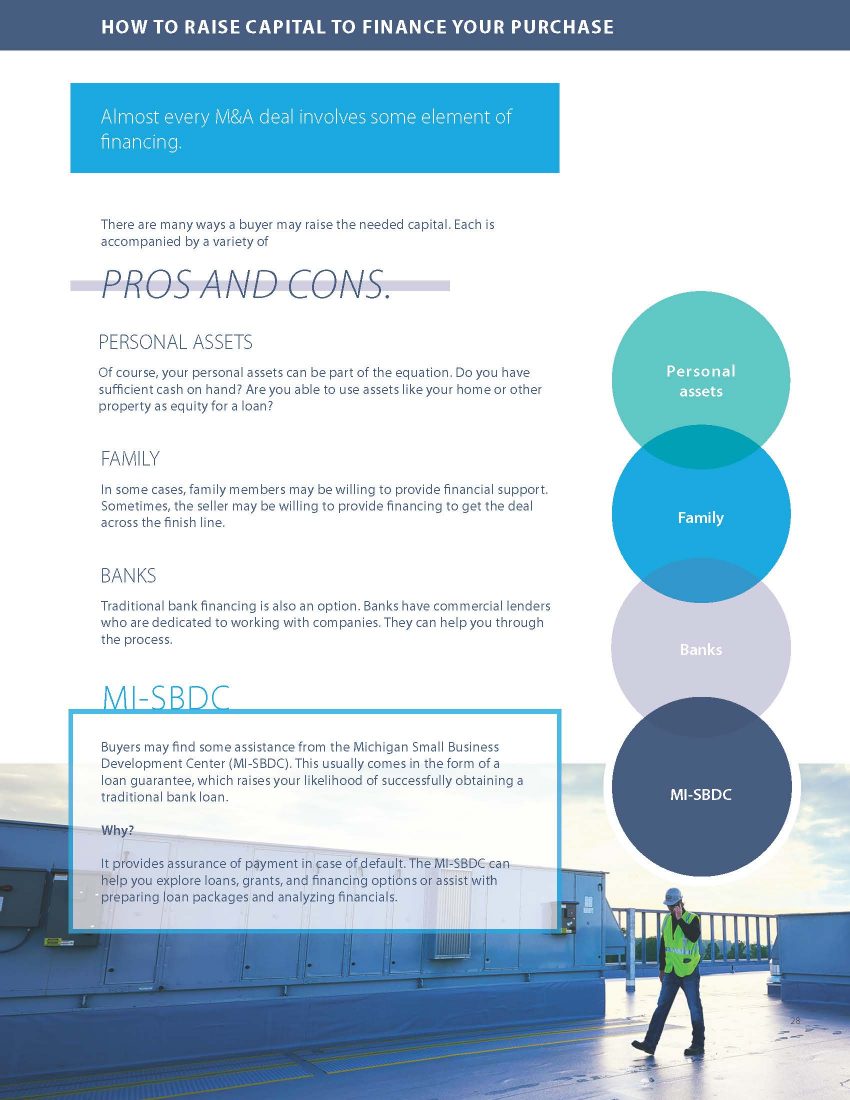 Screenshot of M&A guide page - raising capital