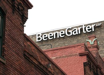 Beene Garter building and exterior sign in downtown Grand Rapids - IPA 300 Firm