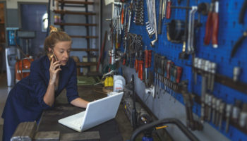 Mechanic in shop applying for paycheck protection loan