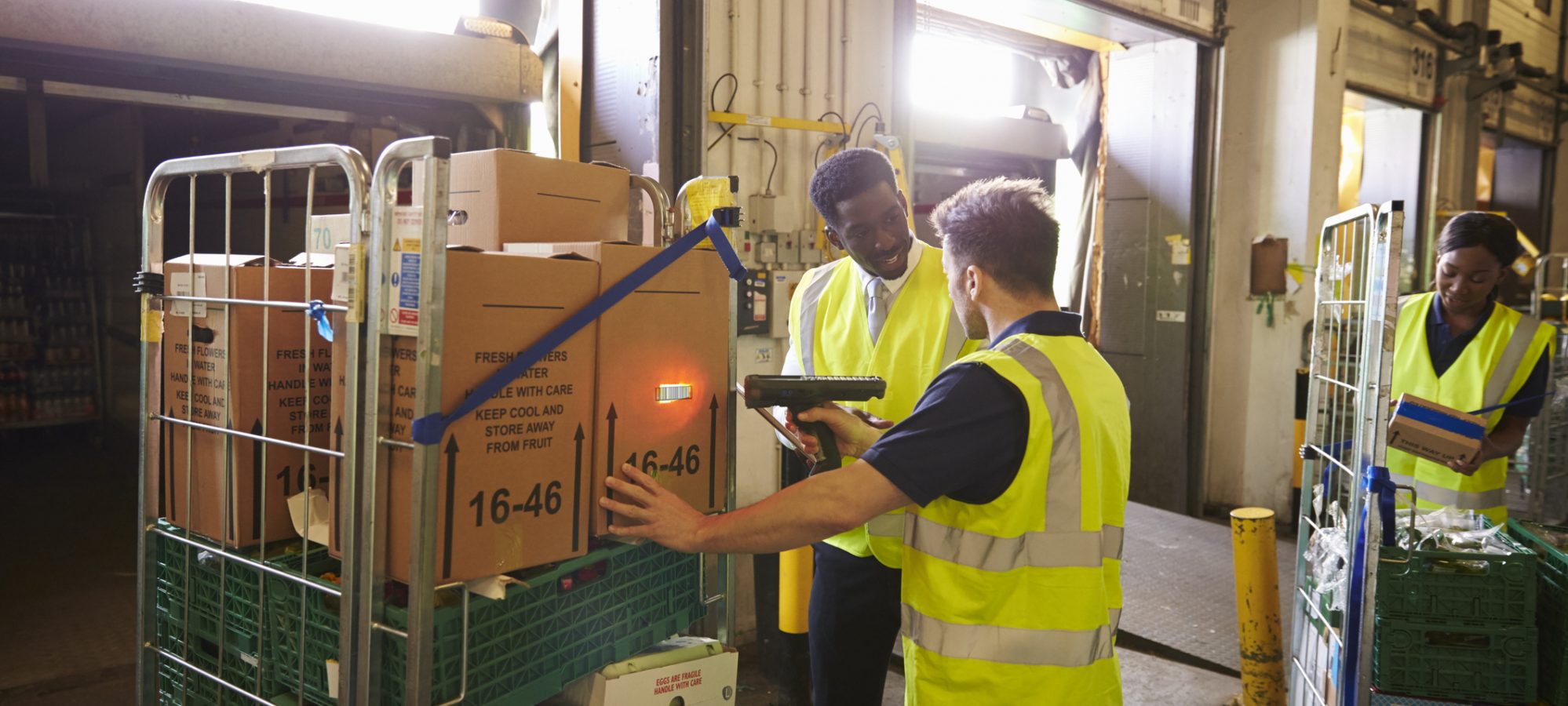 Image of warehouse manager overseeing a delivery and setting tone to protect inventory